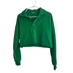 Sunday Best CROPPED FLEECE POLO size Small